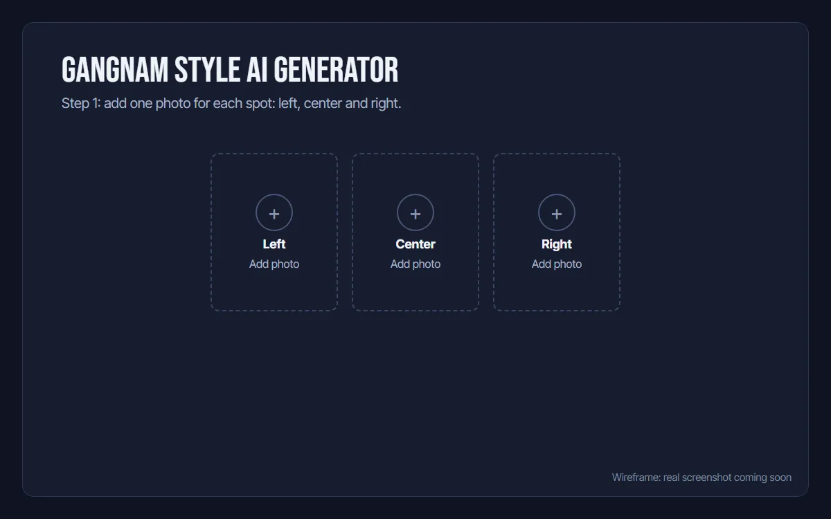 Generator with three photo slots: Left, Center and Right